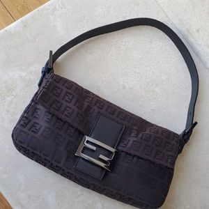 FENDI ZUCCHINO CANVAS BAGUETTE